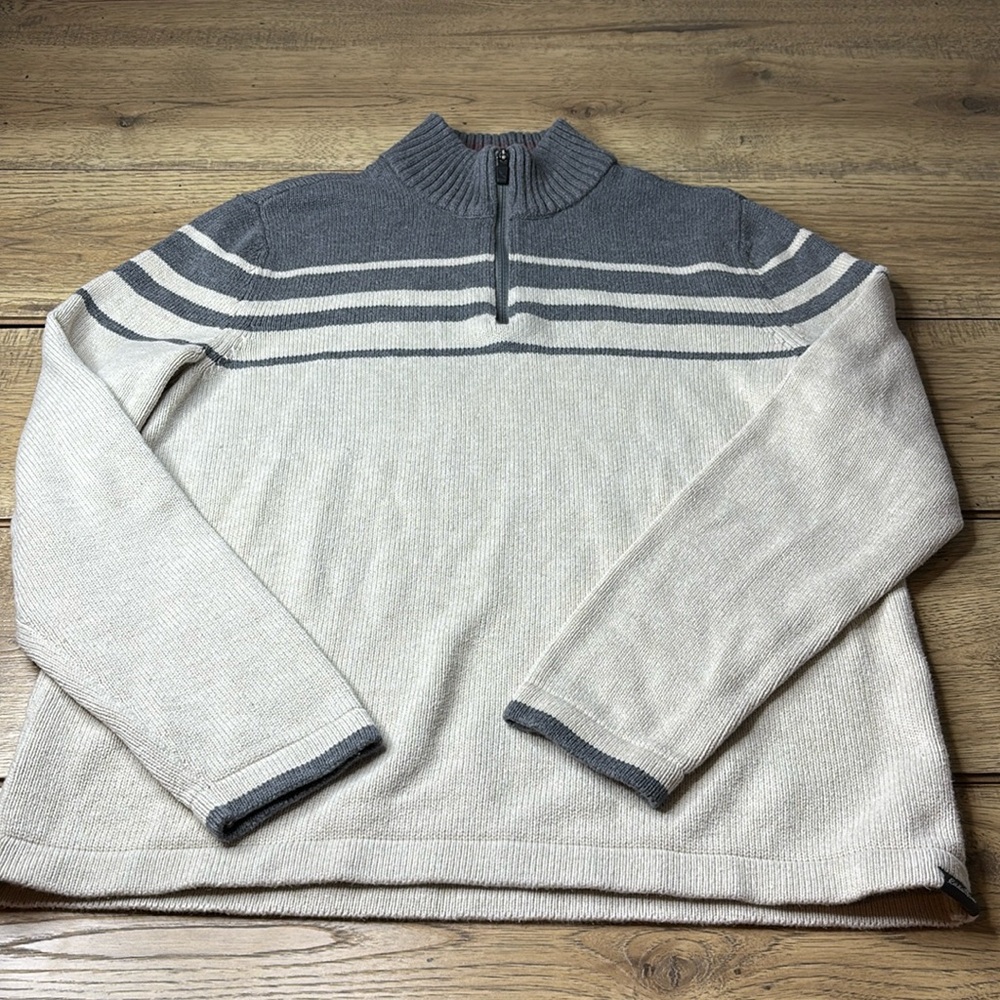 Men’s Eddie Bauer Quarter Zip Mock Turtleneck Sweater Size Medium